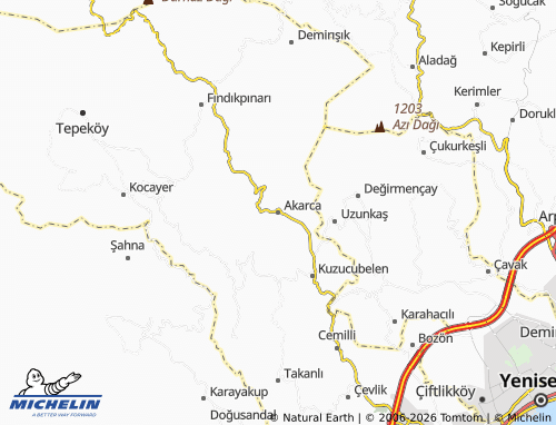 MICHELIN Akarca map - ViaMichelin