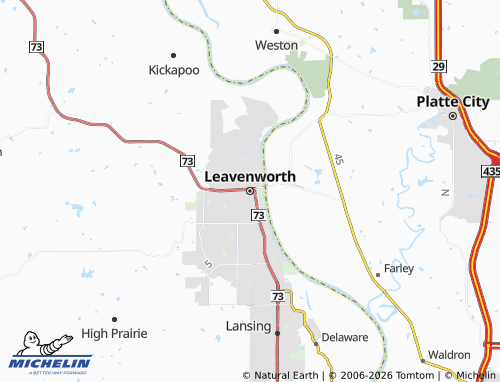 Kaart MICHELIN Leavenworth - ViaMichelin