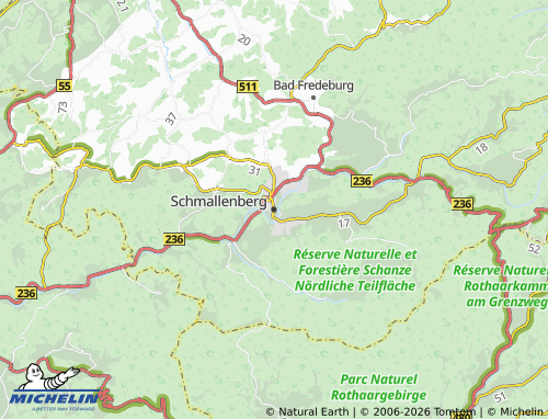 MICHELIN-Landkarte Schmallenberg - ViaMichelin