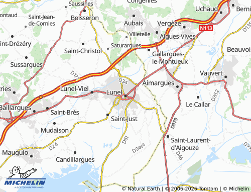 Kaart MICHELIN Lunel - ViaMichelin