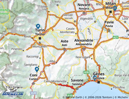 Mappa MICHELIN Asti - ViaMichelin