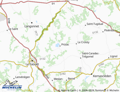 MICHELIN Priziac map - ViaMichelin
