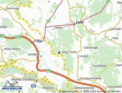 MICHELIN-Landkarte Lendvadedes - ViaMichelin