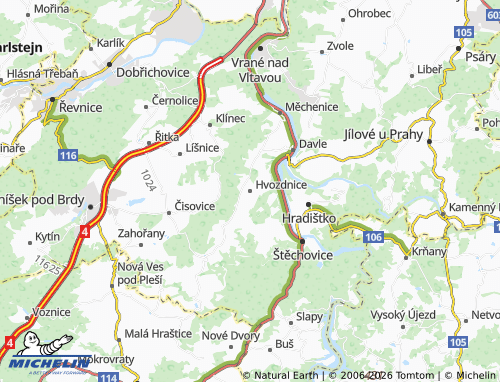 Mapa MICHELIN Hvozdnice - ViaMichelin