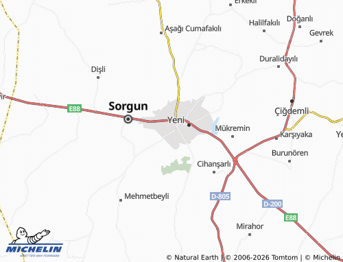 MICHELIN Yazlak map - ViaMichelin