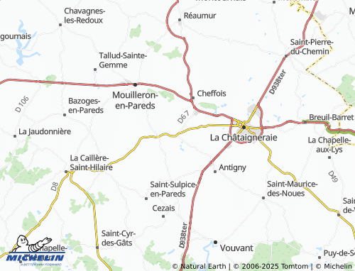 MICHELIN Saint-Maurice-le-Girard map - ViaMichelin
