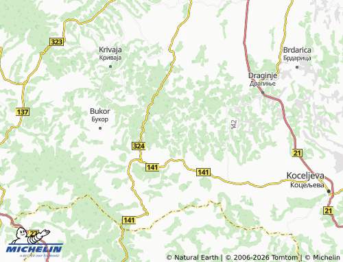 Mapa MICHELIN Ćukovine - ViaMichelin