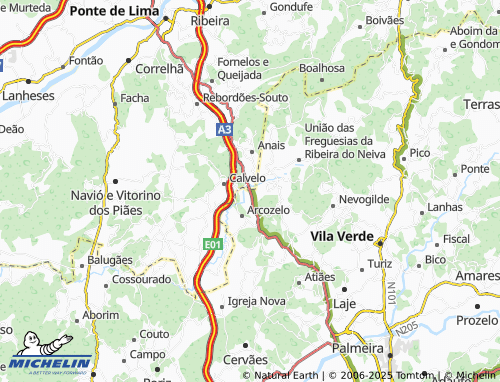 MICHELIN Monte Furado map - ViaMichelin