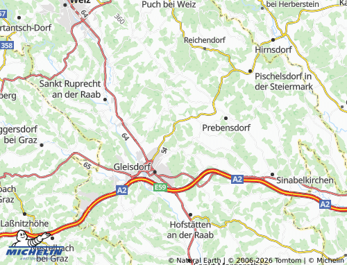 MICHELIN Gamling map - ViaMichelin