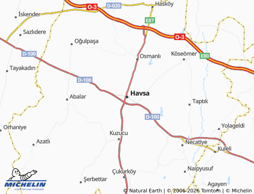Mappa MICHELIN Havsa - ViaMichelin