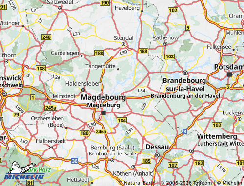 MICHELIN Jerichower Land map - ViaMichelin