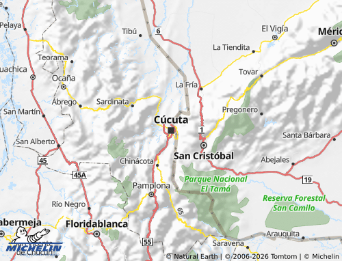 Carte MICHELIN Norte de Santander - ViaMichelin