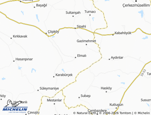 MICHELIN Elmalı map - ViaMichelin