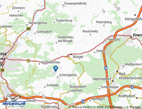 MICHELIN Bürgel map - ViaMichelin