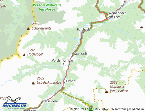 Mappa MICHELIN Stanzach - ViaMichelin
