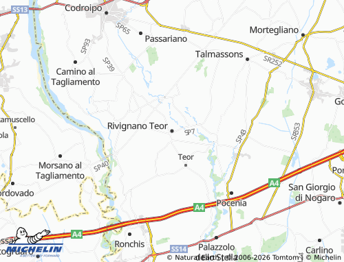 Mappa MICHELIN Rivignano Teor - ViaMichelin