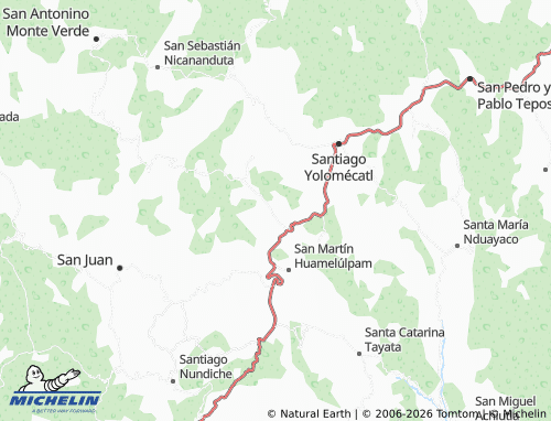 Mappa MICHELIN San Pedro Mártir Yucuxaco - ViaMichelin