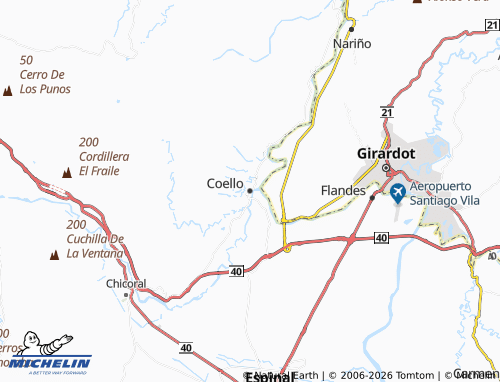 MICHELIN Coello map - ViaMichelin