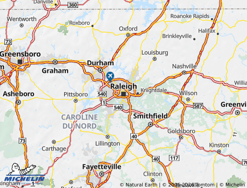 Carte MICHELIN Caroline du Nord - ViaMichelin