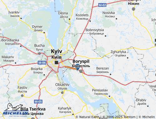 MICHELIN Brovarskyi raion map - ViaMichelin