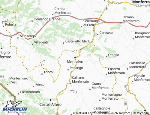 Mapa MICHELIN Moncalvo - ViaMichelin