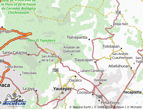 MICHELIN Amatlán de Quetzalcóatl map - ViaMichelin