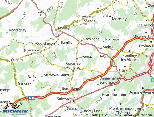 Carte MICHELIN Lavernay - ViaMichelin