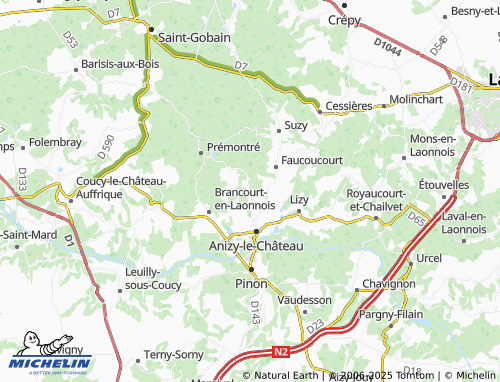 MICHELIN Wissignicourt map - ViaMichelin