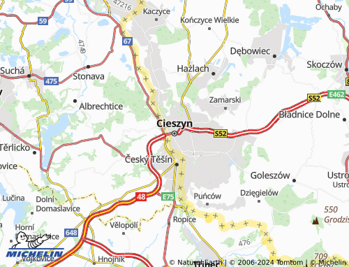 MICHELIN Cieszyn map - ViaMichelin