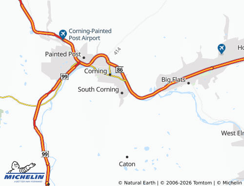 Mappa MICHELIN South Corning - ViaMichelin