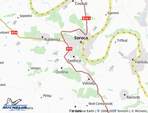 Carte MICHELIN Zastînca - ViaMichelin