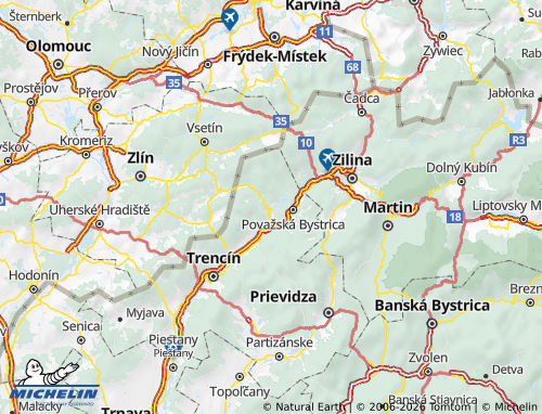 MICHELIN Púchov map - ViaMichelin