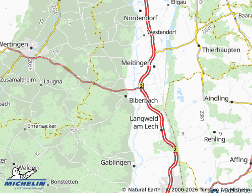 Mappa MICHELIN Biberbach - ViaMichelin