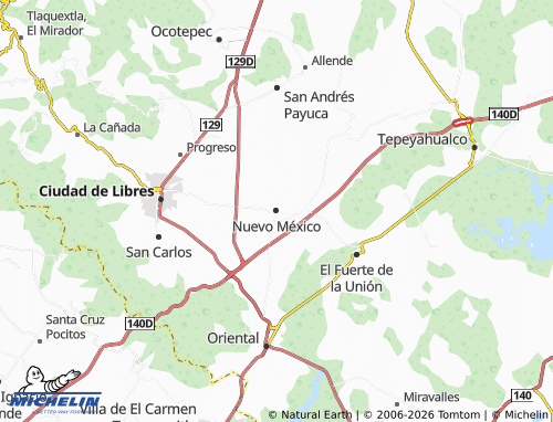 MICHELIN Nuevo México map - ViaMichelin