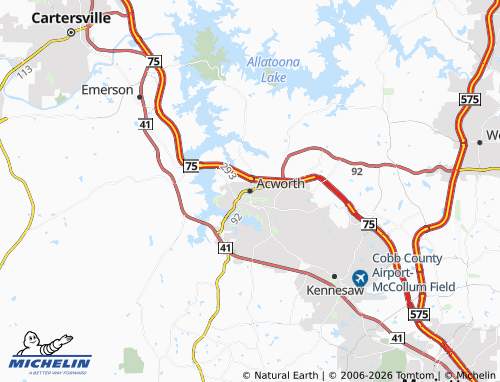 Carte MICHELIN Acworth - ViaMichelin