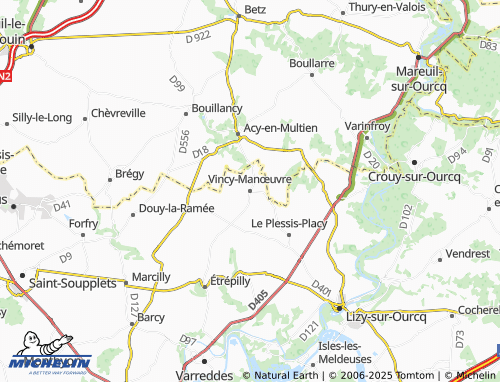 MICHELIN Vincy-Manœuvre map - ViaMichelin