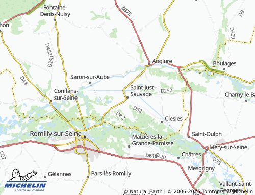MICHELIN Saint-Just-Sauvage map - ViaMichelin