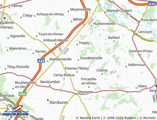 MICHELIN Doudelainville map - ViaMichelin