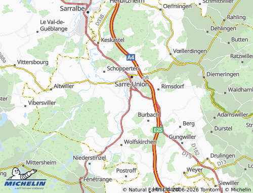 Mapa MICHELIN Sarrewerden - ViaMichelin