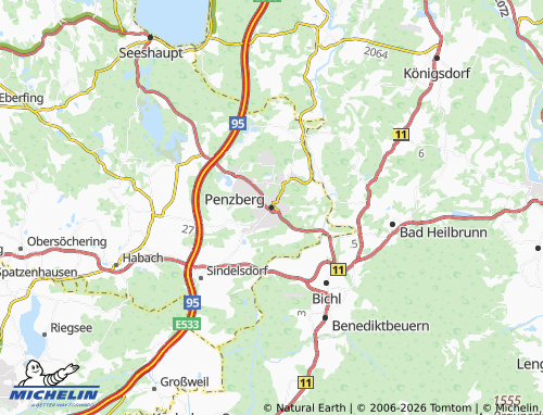 MICHELIN Penzberg map - ViaMichelin