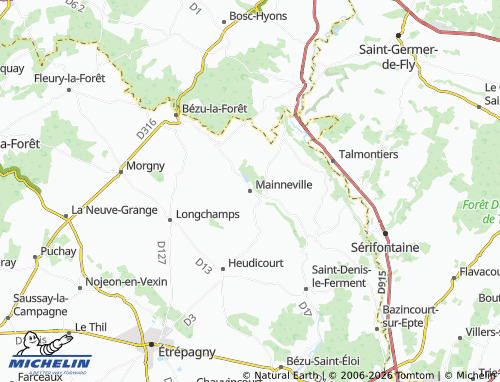 MICHELIN Mainneville map - ViaMichelin