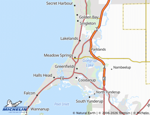 Mapa MICHELIN Meadow Springs - ViaMichelin