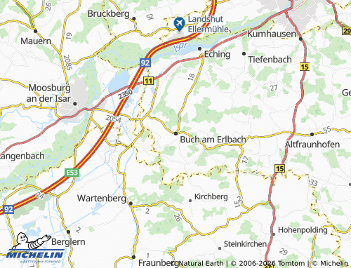 Mappa MICHELIN Buch am Erlbach - ViaMichelin