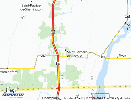 Kaart MICHELIN Saint-Bernard-de-Lacolle - ViaMichelin