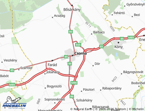 MICHELIN Csorna map - ViaMichelin