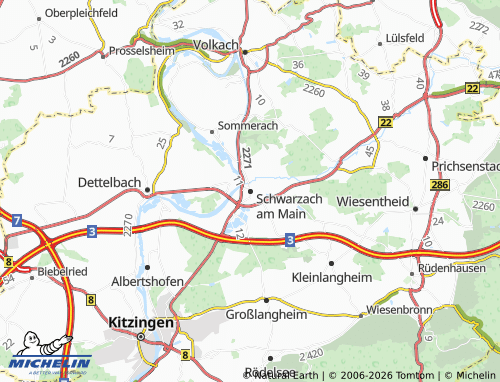 MICHELIN Schwarzach am Main map - ViaMichelin