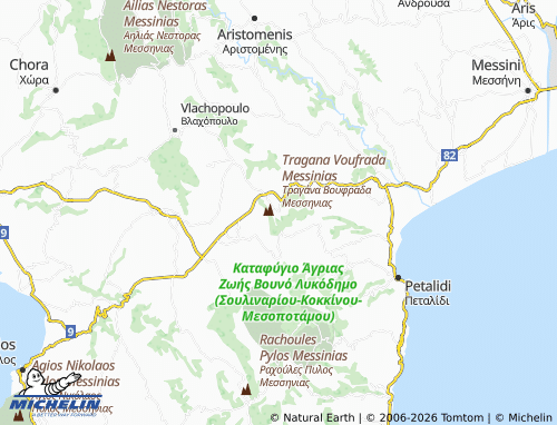 MICHELIN Charavgi map - ViaMichelin