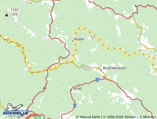 Kaart MICHELIN Podstene - ViaMichelin