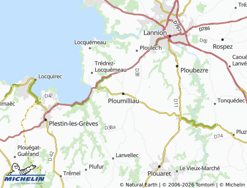 MICHELIN Ploumilliau map - ViaMichelin
