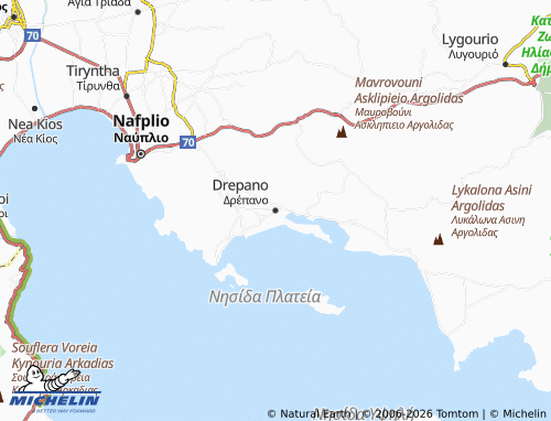 MICHELIN Drepano map - ViaMichelin